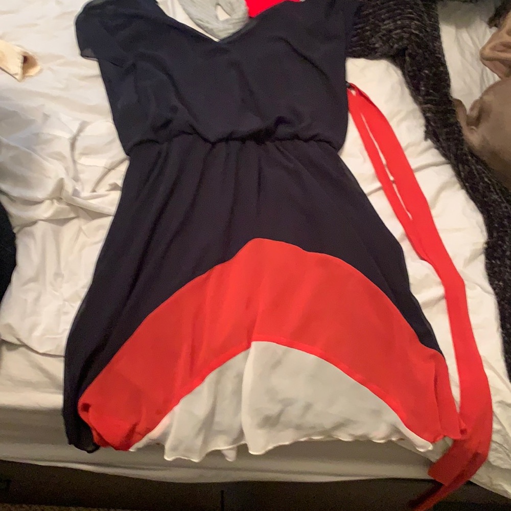 Navy and orange sundress